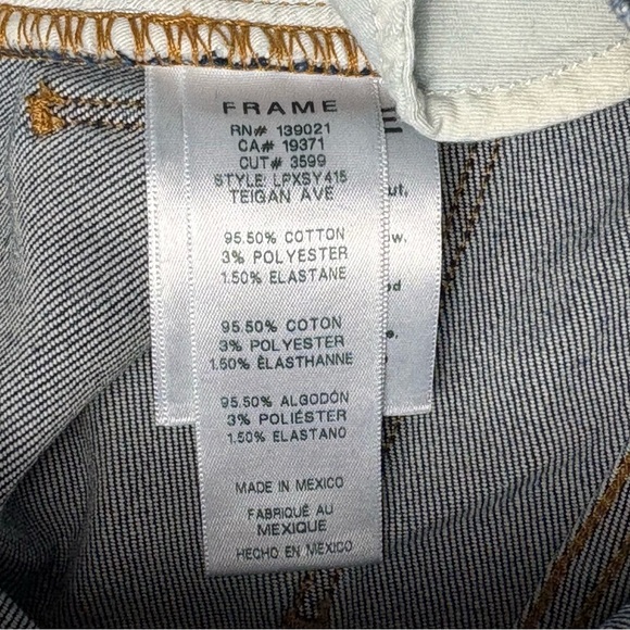 FRAME Jeans Size 25 Le Pixie Sylvie Slender Straight Denim Teigan Ave Wash - Picture 11 of 12
